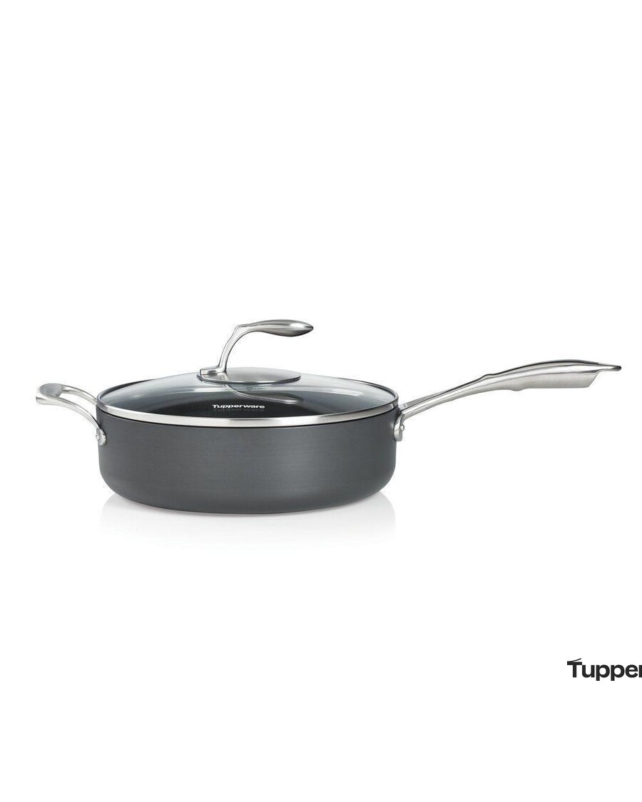 Tupperware Chef Series II Sauteuse with Glass Cover | 5 qt / 4.8 L
