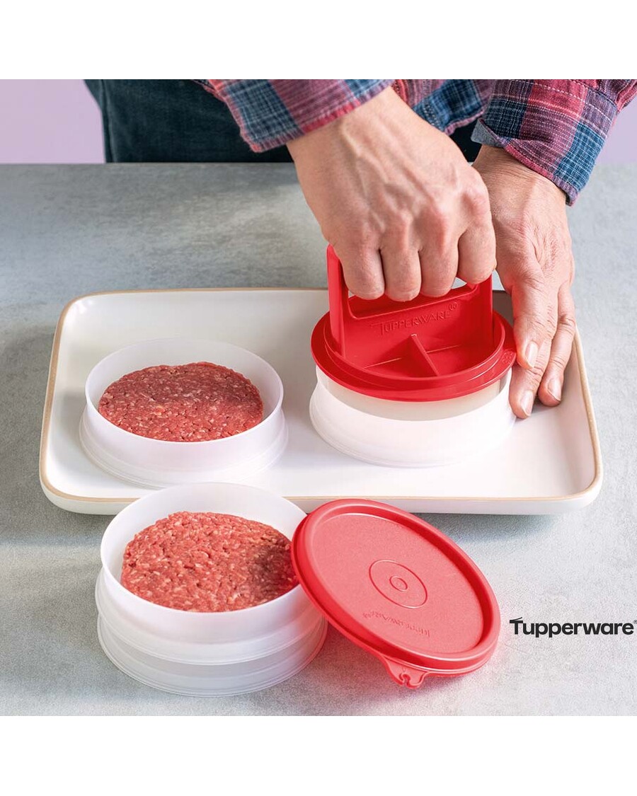 Tupperware Hamburger Press & Keepers Set