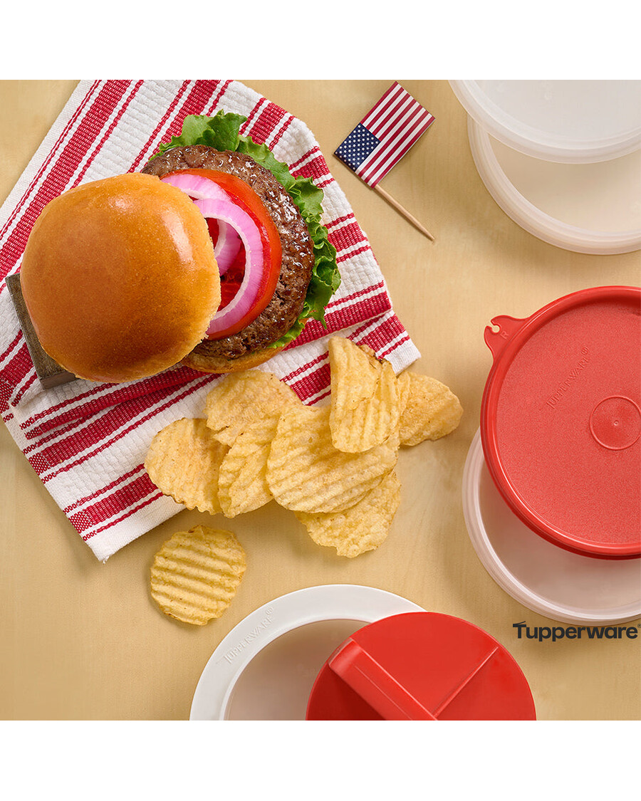 Tupperware Hamburger Press & Keepers Set