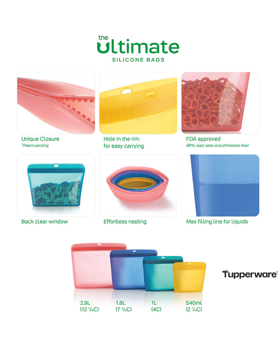 Tupperware Ultimate Silicone Stand-Up Bag | Medium