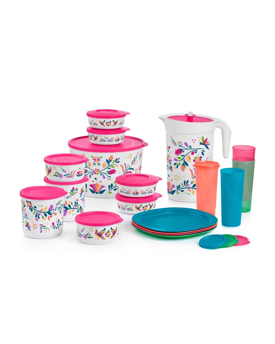 Tupperware Flittering Floral Folk Art | 18-piece Set